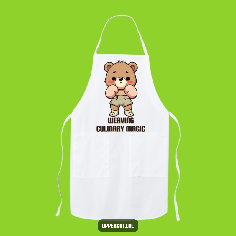 Funny Bear Boxing Apron: Fight Hunger with Playful Power!