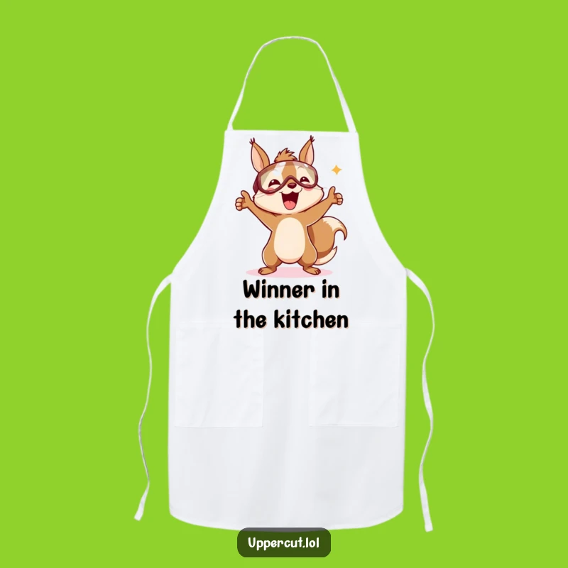 Funny Victory Squirrel Apron: Kitchen Headguard Dance Fun for a Quirky Funny Gift