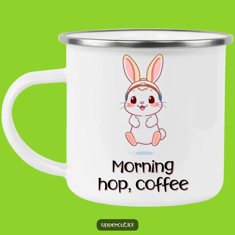 Funny Rabbit Boxer Camping Mug: Playful Companion for Adventures!