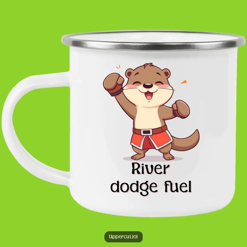 Funny Otter Boxing Camping Mug: Dodging Jab Adventure Gift