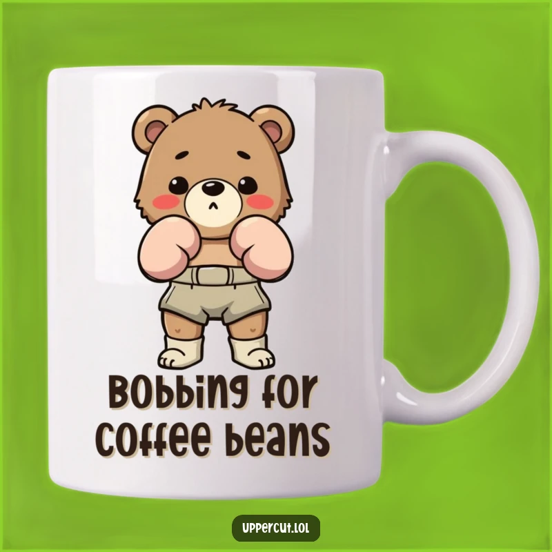 Funny Bear Boxing Mug: Playful Bob & Weave, Perfect Funny Gift!
