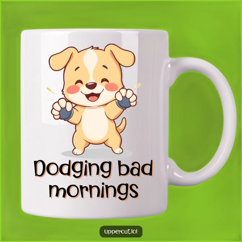 Funny Puppy Boxing Mug - Dodge Master Pup, Hilarious Gift for Dog Lovers