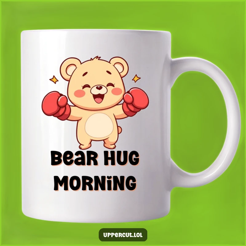 Funny Bear Punch Mug: Playful Cub Boxing Gift for Strong Personalities