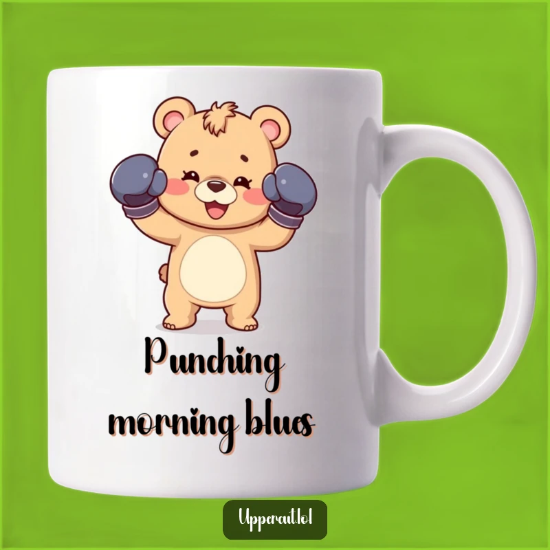 Funny Bear Cub Boxing Mug - Playful Jab Bear, Hilarious Gift for Fighters