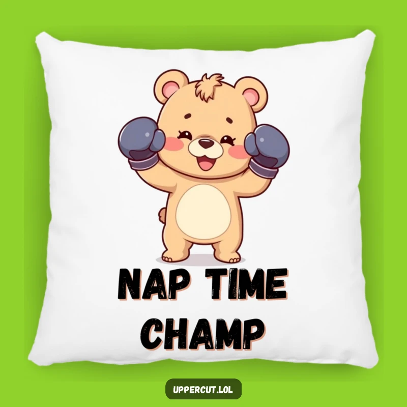 Funny Bear Cub Boxing Pillow - Cozy Fighter Cub Cushion, Comforting Funny Gift