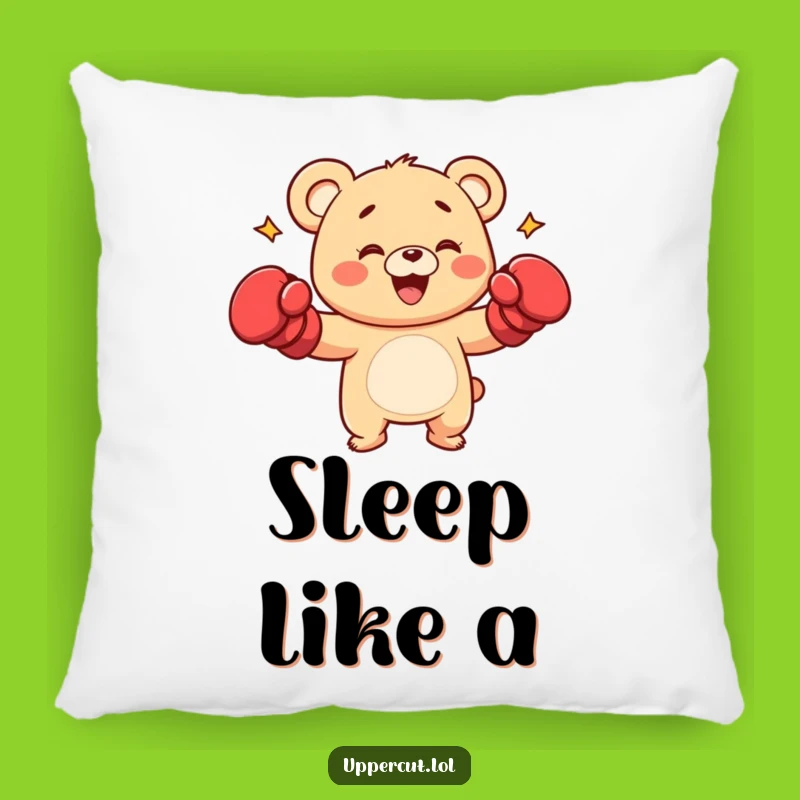 Funny Bear Punch Pillow: Playful Cub Boxing Accent Pillow Gift