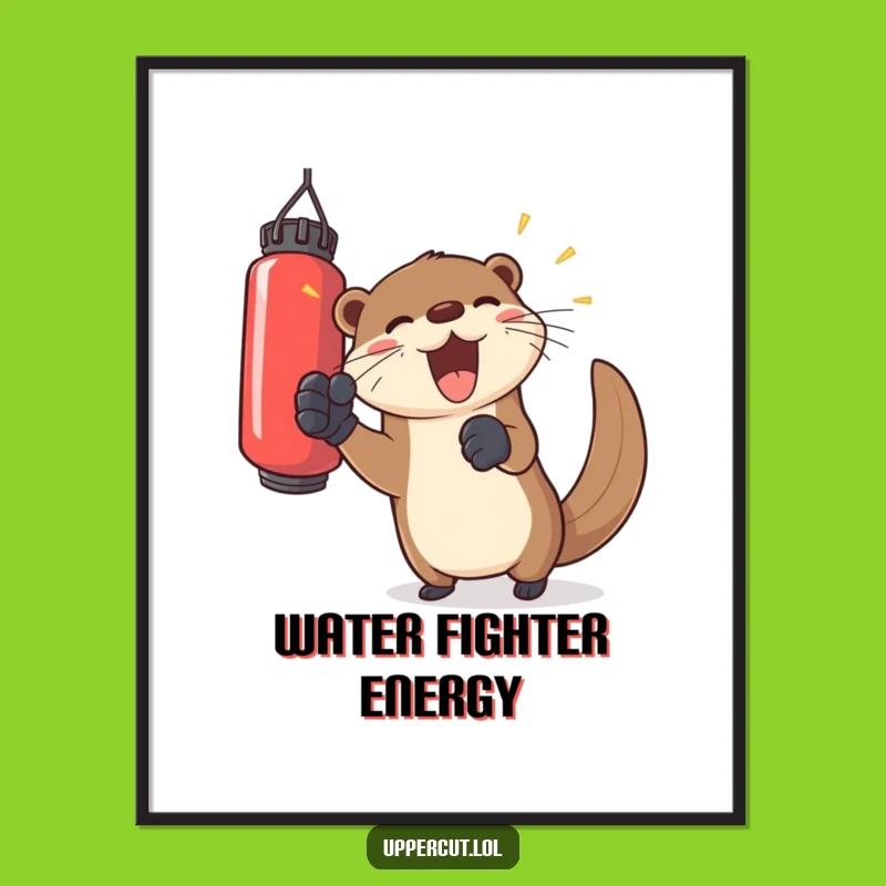 Funny Otter Boxer Digital Art: Joyful Printable for Instant Cheer!