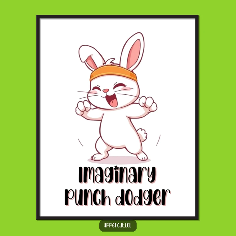 Funny Feisty Rabbit Digital Art: Quick Wit for Instant Decor