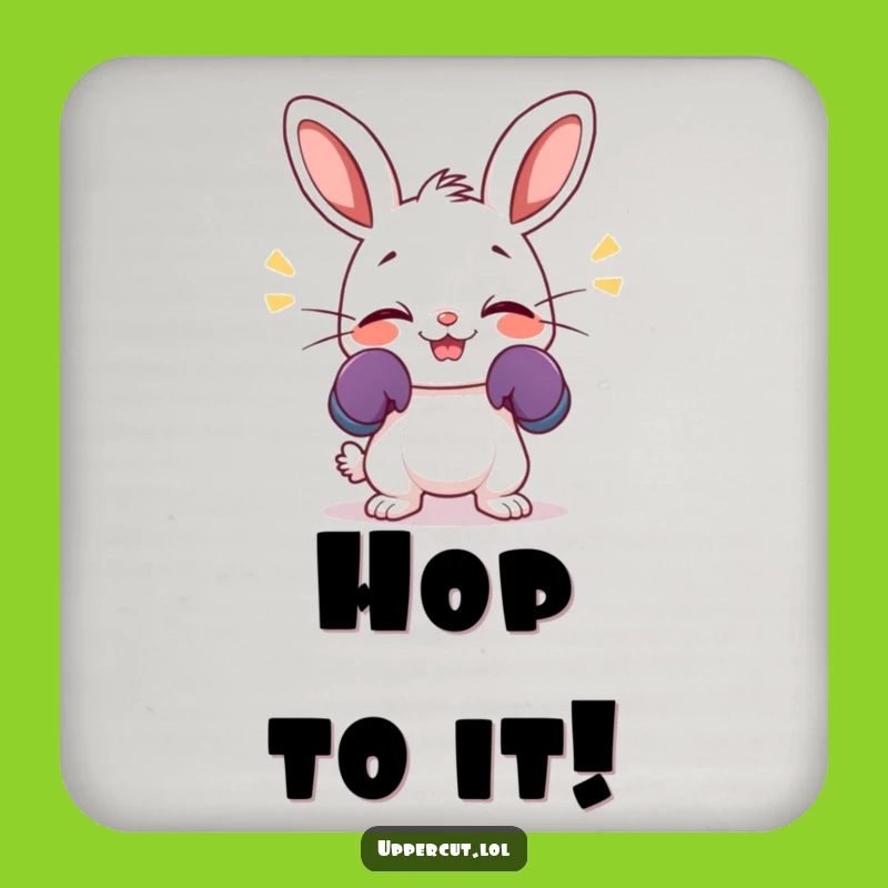 Funny Giggling Rabbit Coaster: Boxing Bunny Protection for a Cute Funny Gift