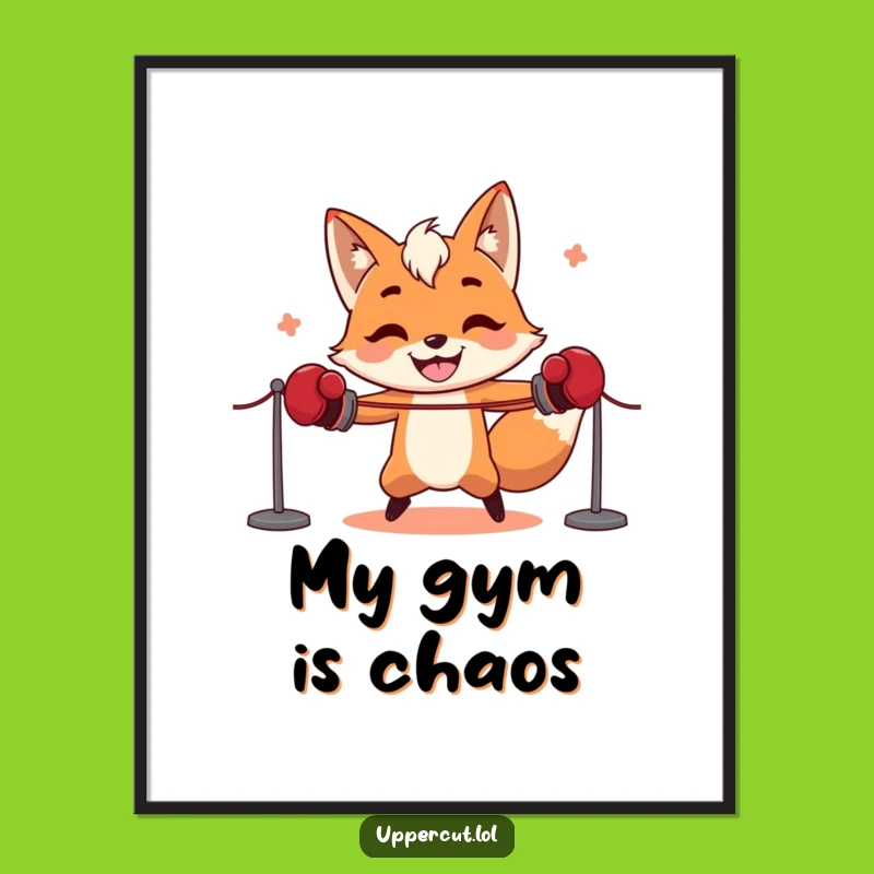 Funny Fox Boxer Poster: Hilarious Wall Art for a Comedic Gift!