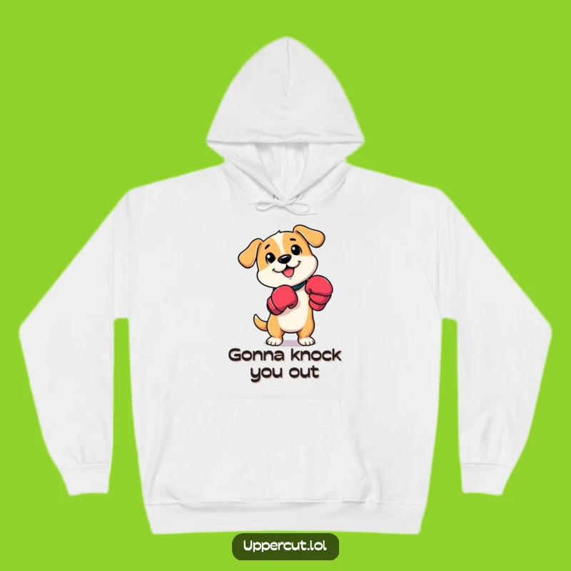 Cozy Funny Dog Boxer Hoodie: Playful Pup Paw Taps & Warm Funny Gift