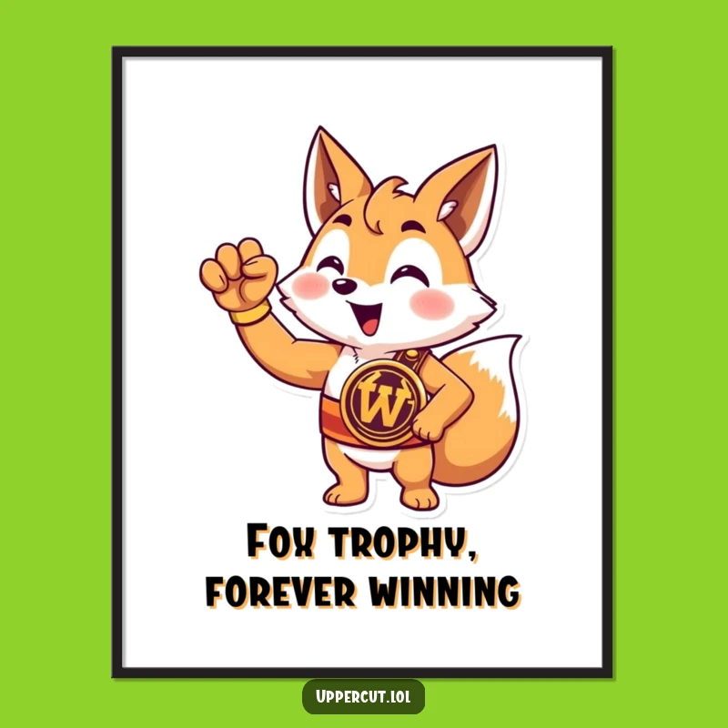 Funny Free Printable Wall Art: Champion Fox Winner DIY Downloadable Decor!