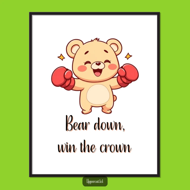 Free Printable Wall Art: Bear Cub Punch Funny Downloadable Decor