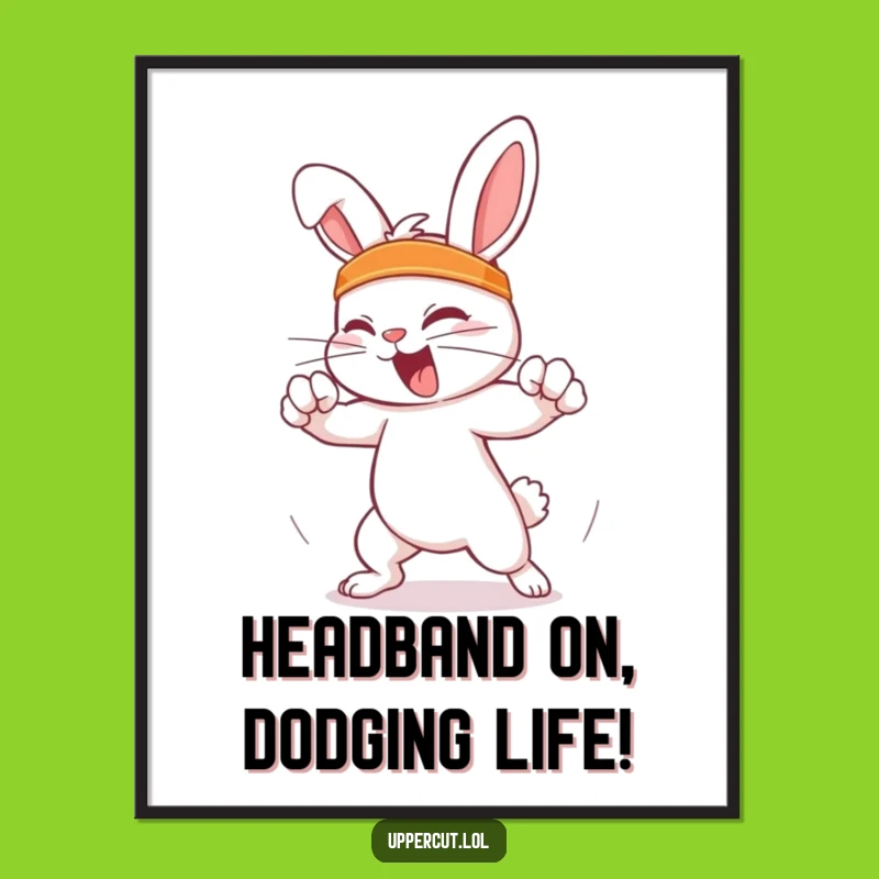 Funny Free Printable Wall Art: Feisty Rabbit Dodging Decor Downloadable Art