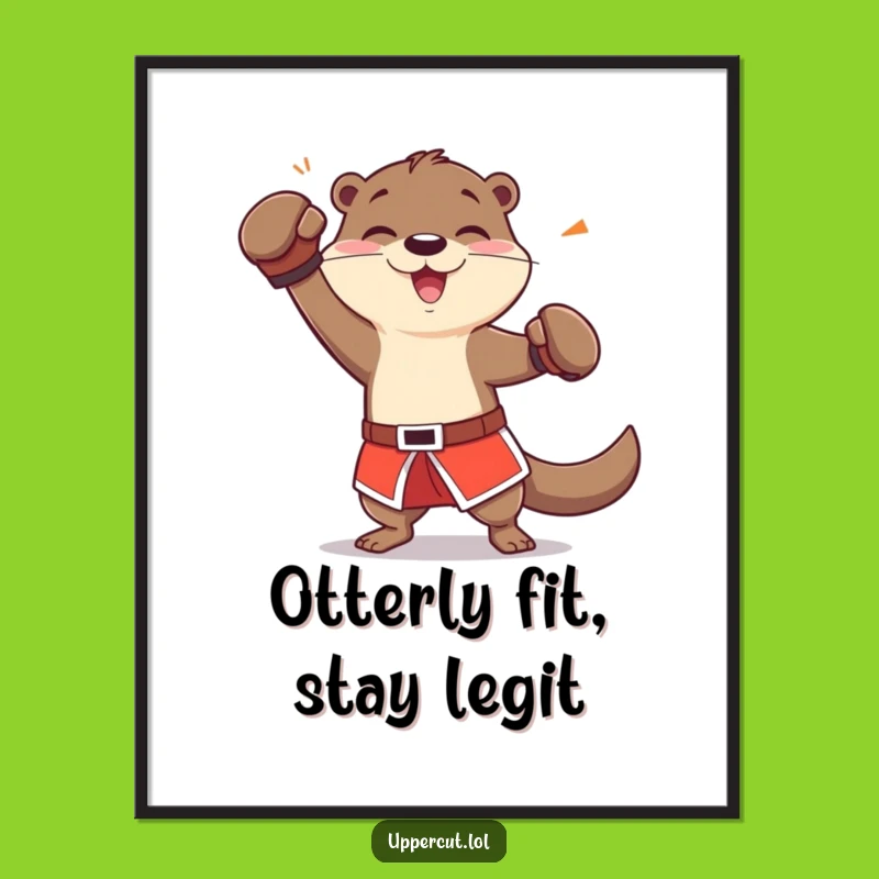 Free Printable Wall Art: Otter Dodge Boxing Funny Downloadable Decor