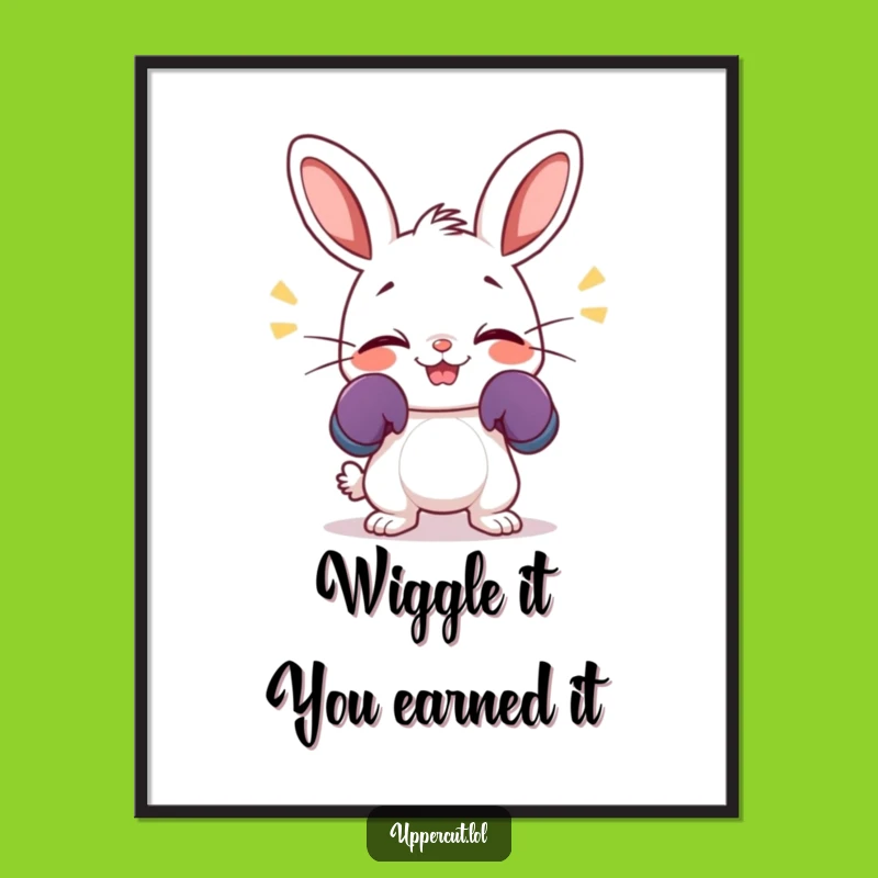 Free Printable Wall Art: Giggling Rabbit Boxer, Whimsical Downloadable Decor