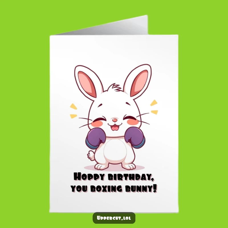 Free Printable Birthday Card: Giggling Rabbit Boxer, Hilarious Downloadable Gift