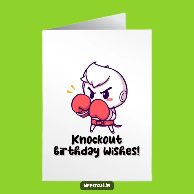 Free Printable Birthday Card: Punchy Boxing Glove Greeting Downloadable Funny Card