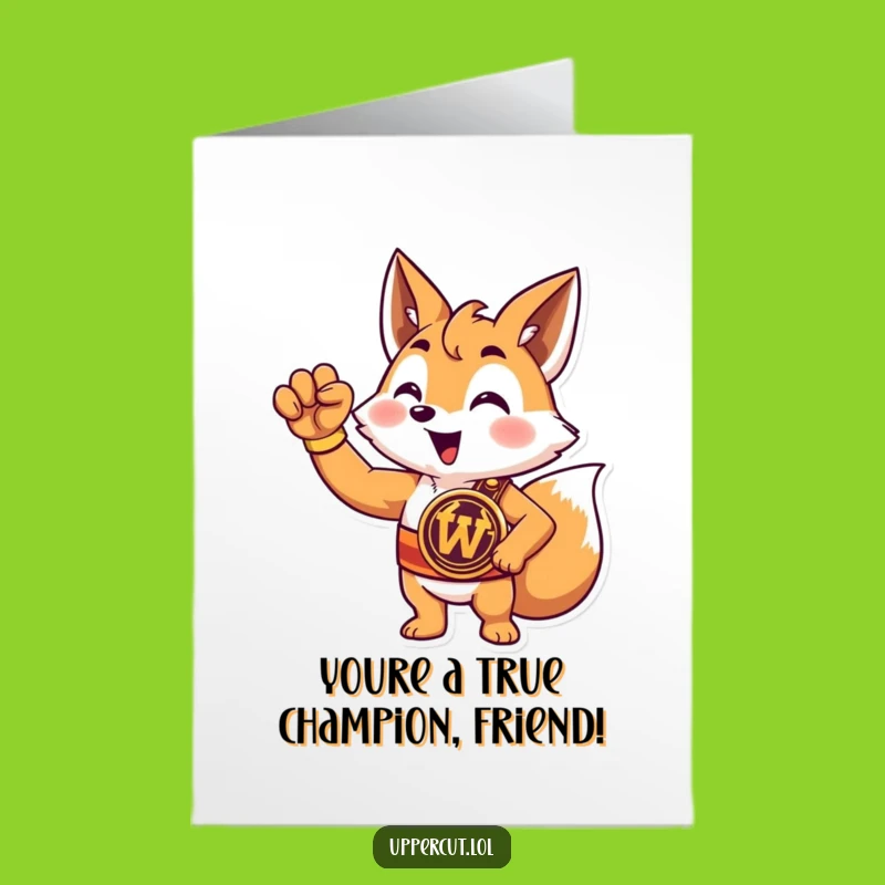 Free Printable Funny Congrats Card: Champion Fox Winner DIY Downloadable Gift!