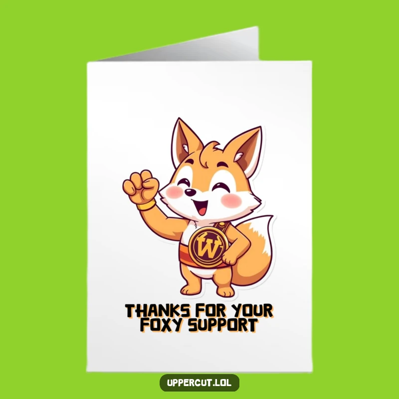 Free Printable Funny Thank You Card: Champion Fox Winner DIY Downloadable Gift!