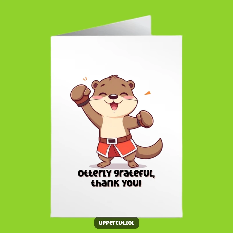 Free Printable Thank You Card: Otter Dodge Boxing Funny Downloadable Gift