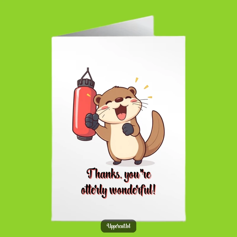 Whimsical Free Printable Thank You Card: Otter Thank You Punch, Downloadable Gift