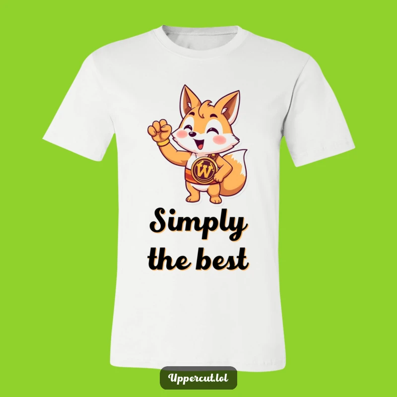 Funny Fox Champion T-Shirt: Triumphant Belt & Victorious Paw Funny Gift Tee
