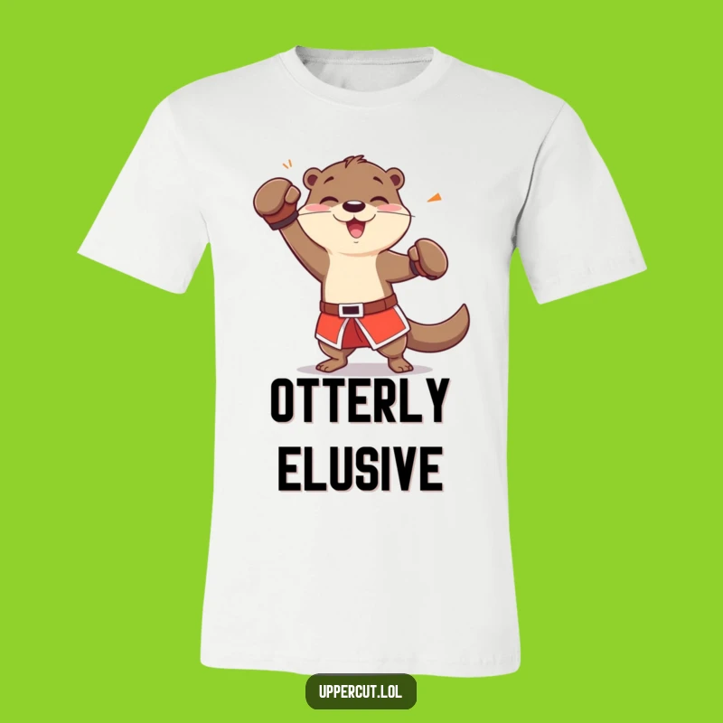 Funny Otter Boxing T-Shirt: Dodging Jab Character Tee for Sports Fans