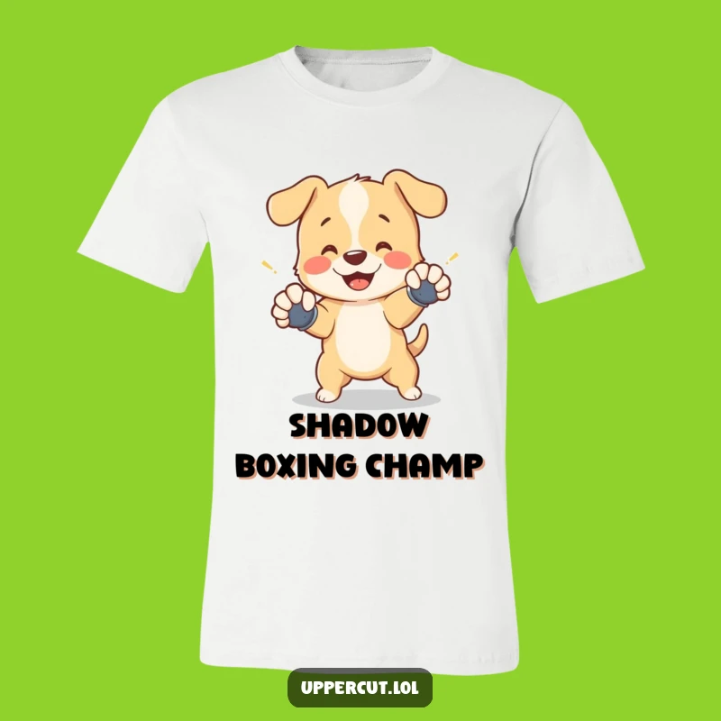 Funny Puppy Boxing T-Shirt - Playful Dodge Action, Comical Gift for Pet Parents