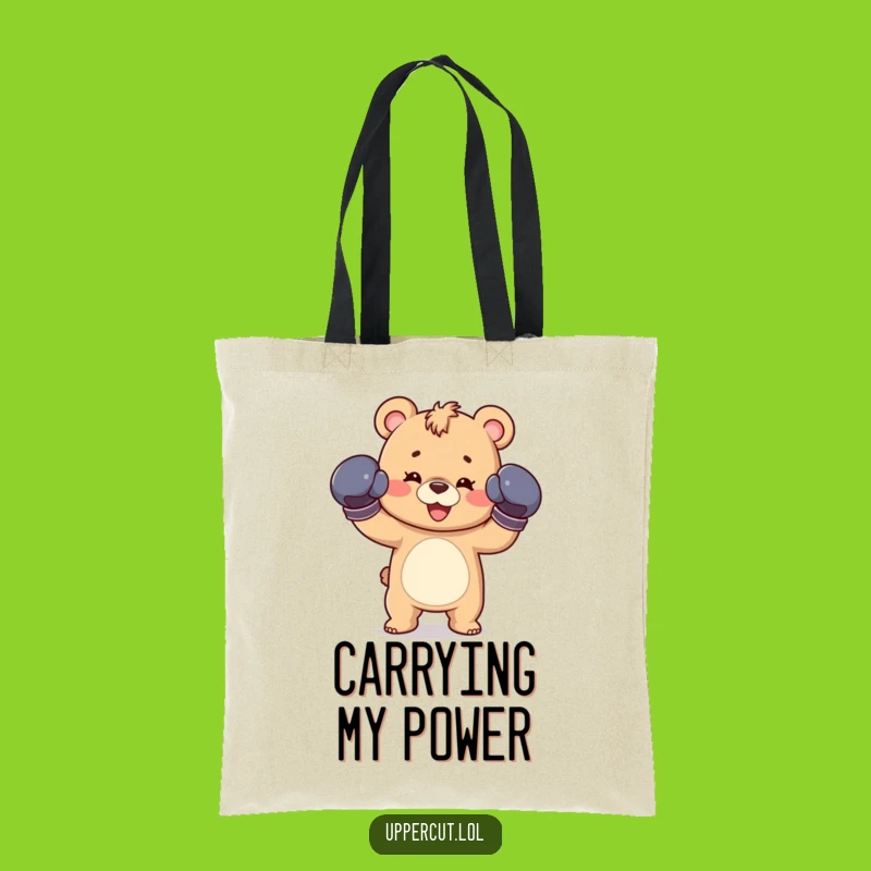 Funny Bear Cub Boxing Tote Bag - Playful Jab Accessory, Practical and Humorous Gift