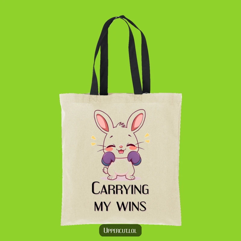 Funny Giggling Rabbit Tote Bag: Boxing Bunny Style for a Practical Funny Gift