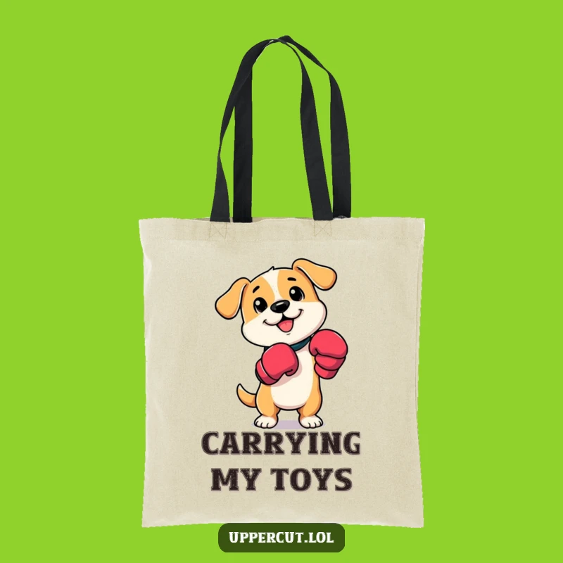 Funny Dog Boxer Tote Bag: Playful Pup Paw Taps & Durable Funny Gift Bag